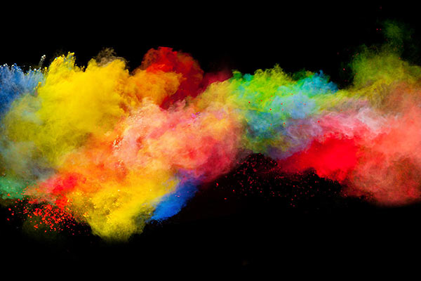 Literally, an explosion of color stock photo