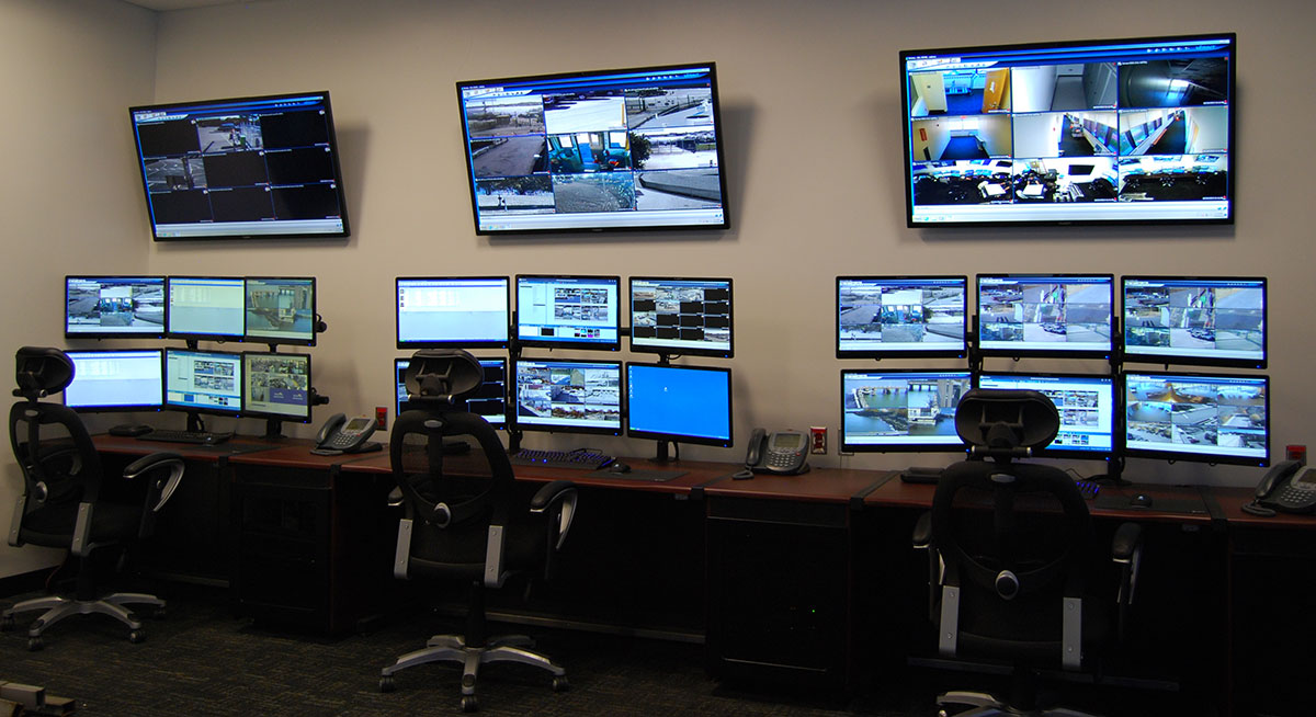A power-generation control room video wall