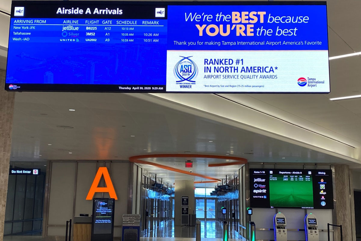 AVI-SPL Delivers Innovative New LED Digital Signage for Tampa International Airport
