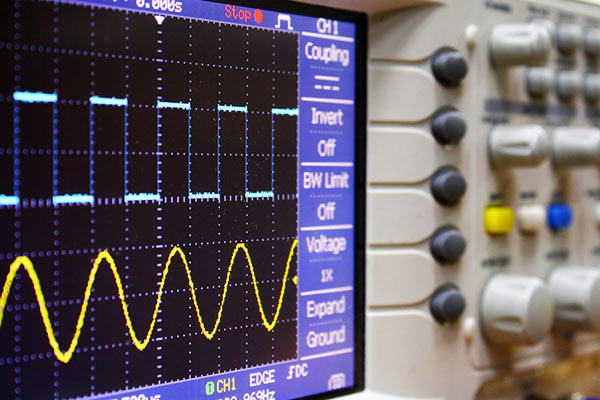 Waveform oscilloscope stock photo