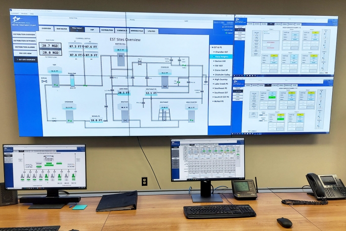 Round Rock Texas Water Treatment SCADA video wall