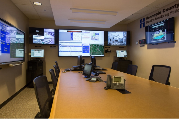 Hennepin County Emergency Monitoring and Response video wall