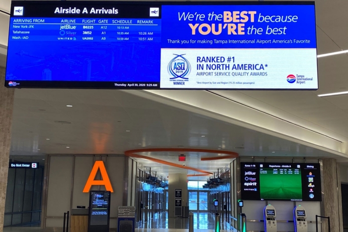 Tampa Airport digital signage integration
